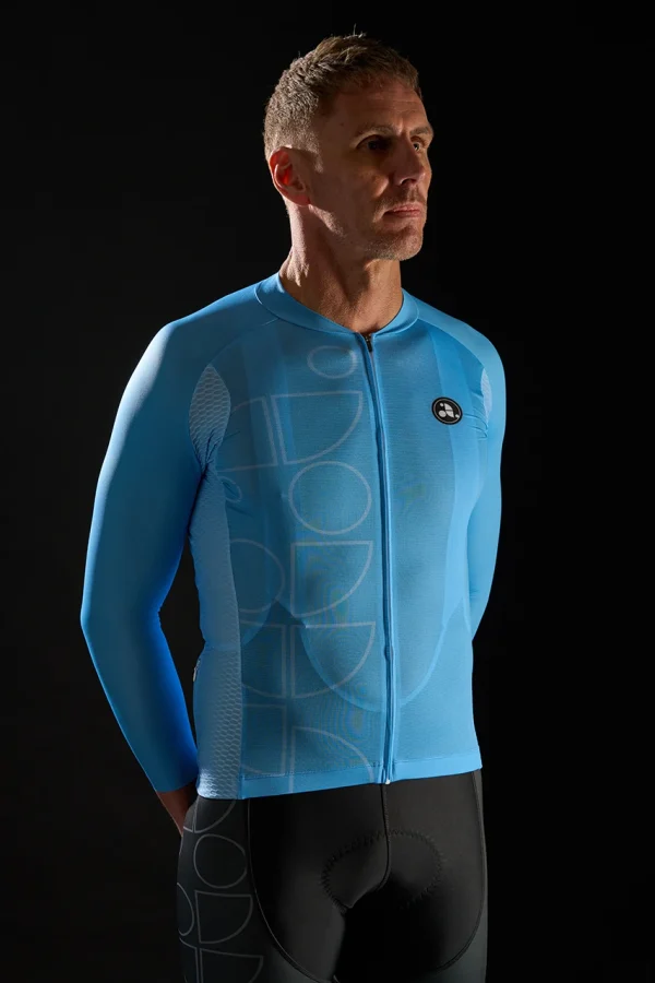 Blue Long Sleeved Cycling Jersey