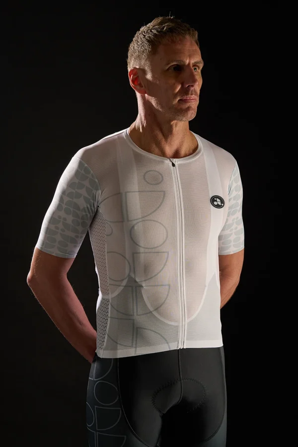 White Short Sleeved Cycling Jersey